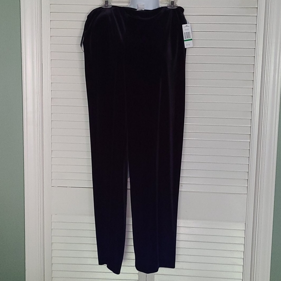 Alex Evenings Pants - Alex Evenings flowy black velvet pants Large NWT